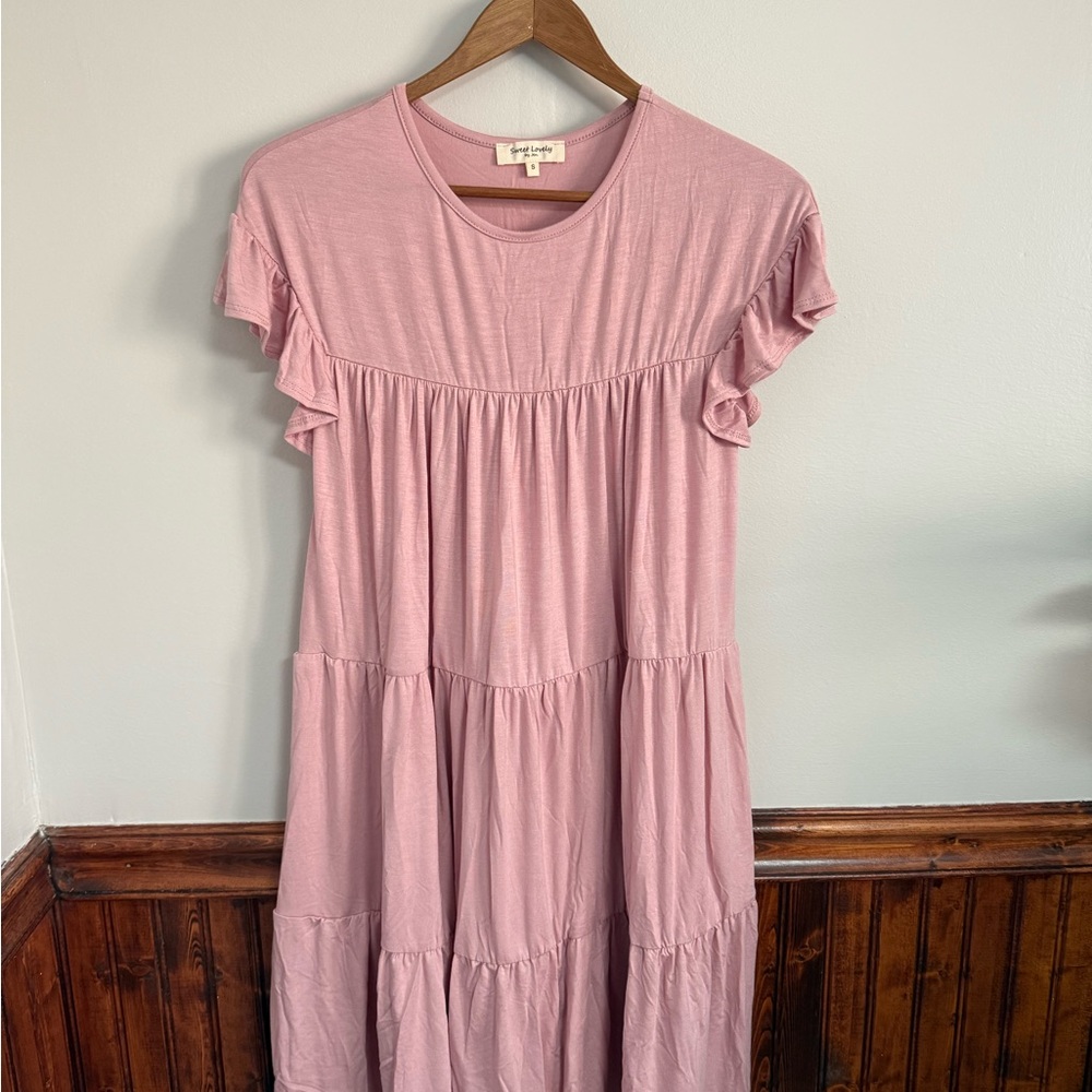 Sweet Lovely by Jen tea rose tiered dress